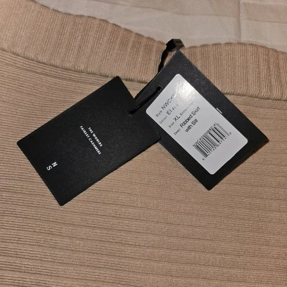 Naadam Asymmetrical Ribbed Knit Midi Skirt - Picture 4 of 5